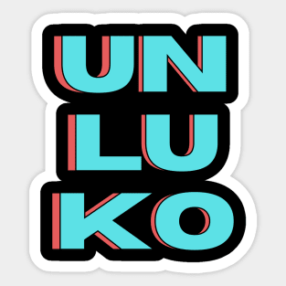 UNLUKO DAY, LUCK JINX Sticker